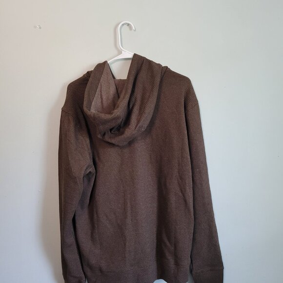 Lee Brown Hoodie Men's Small Full Zip Jacket Waffle Texture Stretch NWT - Picture 4 of 4